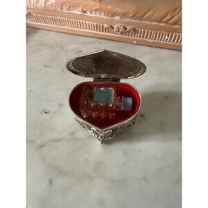 Vintage PAT JAPAN MINI silver box w/bottle of perfume Balcon Fleuri Paris Neija